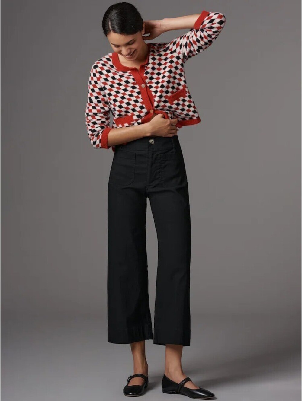 Maeve Anthropologie The Colette Wide Leg Linen Crop Pants Black 31